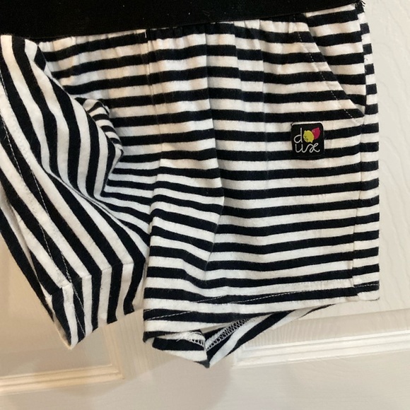 Black and White Striped Deux Par Deux Romper - Picture 3 of 6